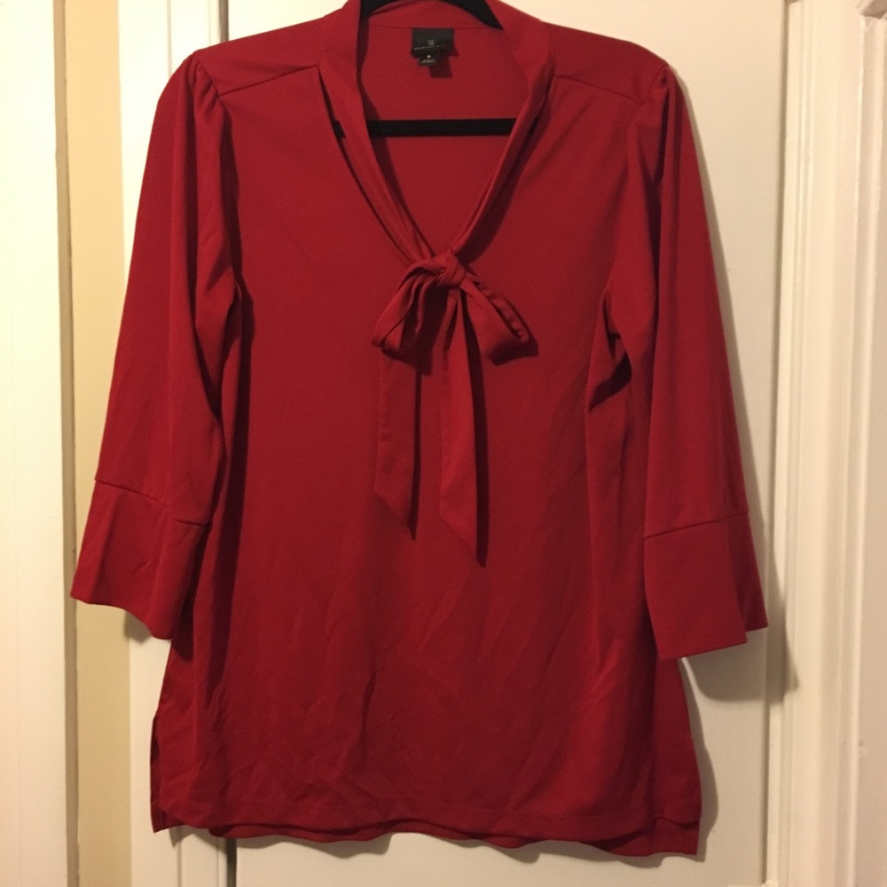 Worthington Red Blouse with Tie